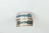 Two Tone Stacked Blue and White Diamond Band