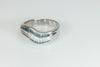 Channel Set Blue and White Diamond Band