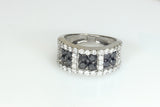 Squared Up Black and White Diamond Band
