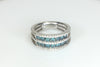 Channel set Double Row Blue and White Diamond Ring