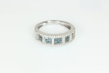 Squared Up Blue and White Diamond Ring