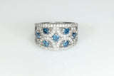 Royal Blue and White Diamond Ring