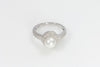 Pearl Ring with Diamond Halo
