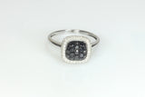 Art Deco Square Pave .49 Carat Black Diamond Ring