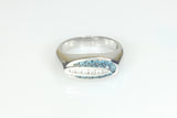Artistic Blue and White Diamond Ring