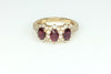 Three Stone Oval Ruby and Diamond Ring