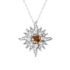 Midsize White Gold Caribbean Sun Necklace with Natural Brown Diamonds