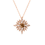 Original-Size Rose Gold Caribbean Sun Necklace with Natural Brown Diamonds