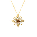 Original-Size Yellow Gold Caribbean Sun Necklace with Natural Brown Diamonds