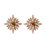 14 Karat Rose Gold Caribbean Sun Earrings with Natural Brown Diamonds