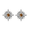 14 Karat White Gold Caribbean Sun Earrings with Natural Brown Diamonds