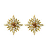14 Karat Yellow Gold Caribbean Sun Earrings with Natural Brown Diamonds