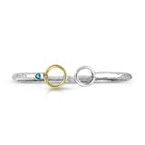 Eve Bangle Sterling Silver and Yellow Gold