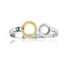 Eve Ring Sterling Silver Yellow Gold and Blue Diamond