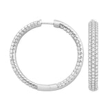 14K gold and white diamond hoop earrings, stunning 5.08 total carat weight.