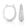 14K gold and white diamond hoop earrings, stunning 1.67 total carat weight.