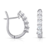 14K gold and white diamond hoop earrings, stunning 1.4 total carat weight.
