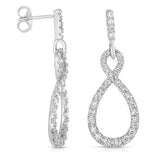 14K gold and white diamond chandelier earrings, stunning 1.41 total carat weight.