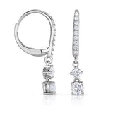 14K gold and white diamond hoop earrings, stunning 0.86 total carat weight.