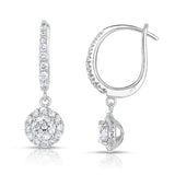 14K gold and white diamond hoop earrings, stunning 1.19 total carat weight.