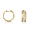 14K gold and white diamond hoop earrings, stunning 0.96 total carat weight.