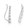 14K gold and white diamond dangle earrings, stunning 0.95 total carat weight.