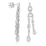 14K gold and white diamond chandelier earrings, stunning 1.7 total carat weight.