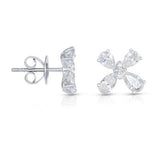 14K gold and white diamond earrings, stunning 1.34 total carat weight
