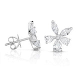 14K gold and white diamond earrings, stunning 1.94 total carat weight.