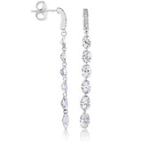 14K gold and white diamond dangle earrings, stunning 3.87 total carat weight.