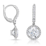 Platinum white diamond dangle earrings, stunning 0.83 total carat weight.