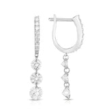 14K gold and white diamond hoop earrings, stunning 1.66 total carat weight.
