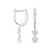 14K gold and white diamond dangle earrings, stunning 1.36 total carat weight.