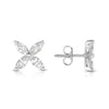 14K gold and white diamond stud earrings, stunning 1.92 total carat weight.