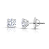 Platinum white diamond stud earrings, stunning 2.08 total carat weight.