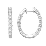 14K gold and white diamond hoop earrings, stunning 2.05 total carat weight.