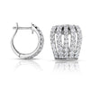 14K gold and white diamond hoop earrings, stunning 2.9 total carat weight.