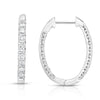 14K gold and white diamond hoop earrings, stunning 1.47 total carat weight.