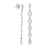 Platinum white diamond dangle earrings, stunning 3.85 total carat weight.