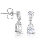 18K gold and white diamond dangle earrings, stunning 1.7 total carat weight.