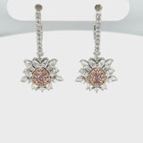 Favorite Pink Diamond Blossom Dangle Earrings