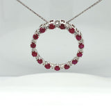 Circle of Life Ruby and Diamonds Large Necklace