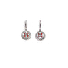 Floral and Pave Garnet and Diamond Dangle Earrings