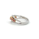 Stunning Wave Ruby and Diamond Ring