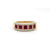 Gorgeous Square Design Ruby and Diamond Ring
