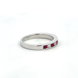 Graceful 14k White Gold Ruby and Diamond Ring