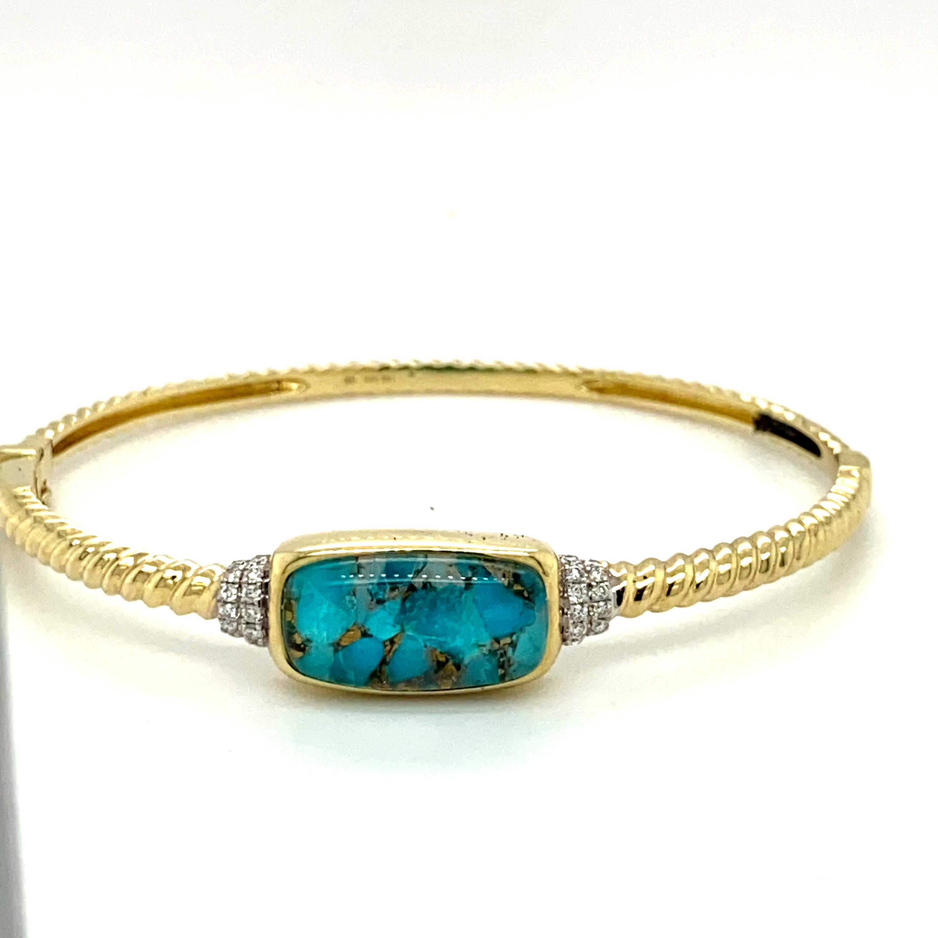 便*ン様 【Garden of Eden】Turquoise Bangle Turquoise Earth Bangle in 24 Karat Gold – Eden Jewelers