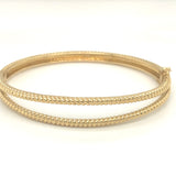 Simple and Solid Italian Gold 14 karat rope bangle