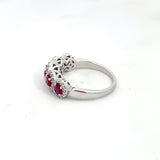 Stunning 14k White Gold Ruby and Diamond Ring