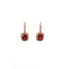 Garnet and Diamond Dangle Earrings in 14 Karat Rose Gold